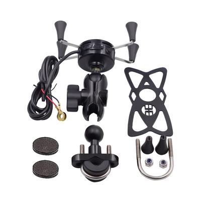 Motorfiets Fiets Mobiele Telefoon Standaard Houder Met USB Oplaadaansluiting X Type Mobiele Telefoon Montage Beugel