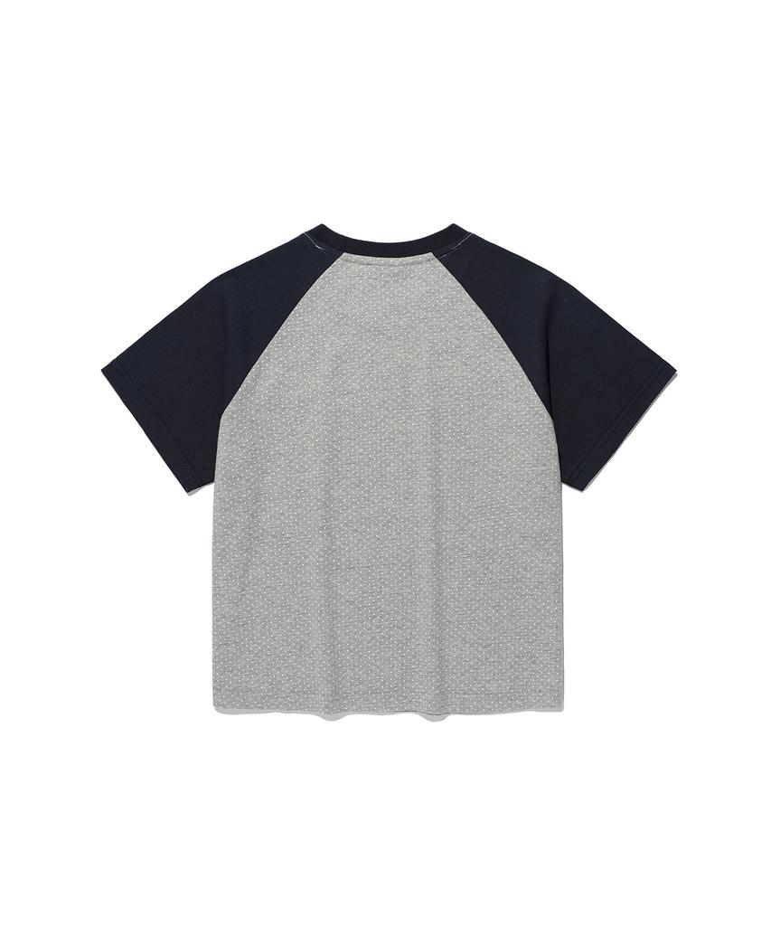 NICEGHOSTCLUB 3Star Dot Raglan Crop Tee_Grey(Ng2Gmft533A)