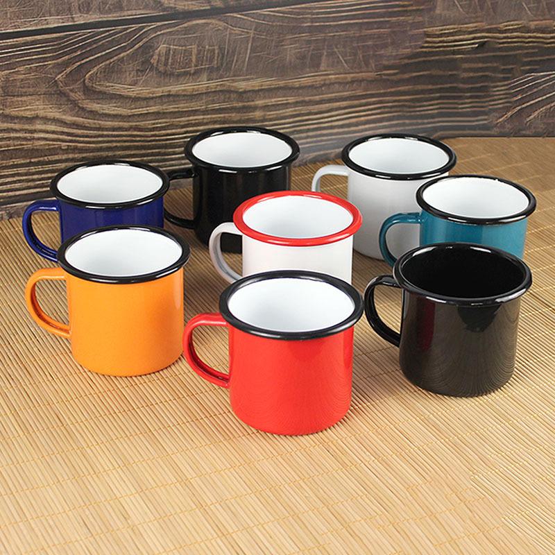 thick top quality 12oz 350ml enamel mug cup camping mug cup tea mug cup