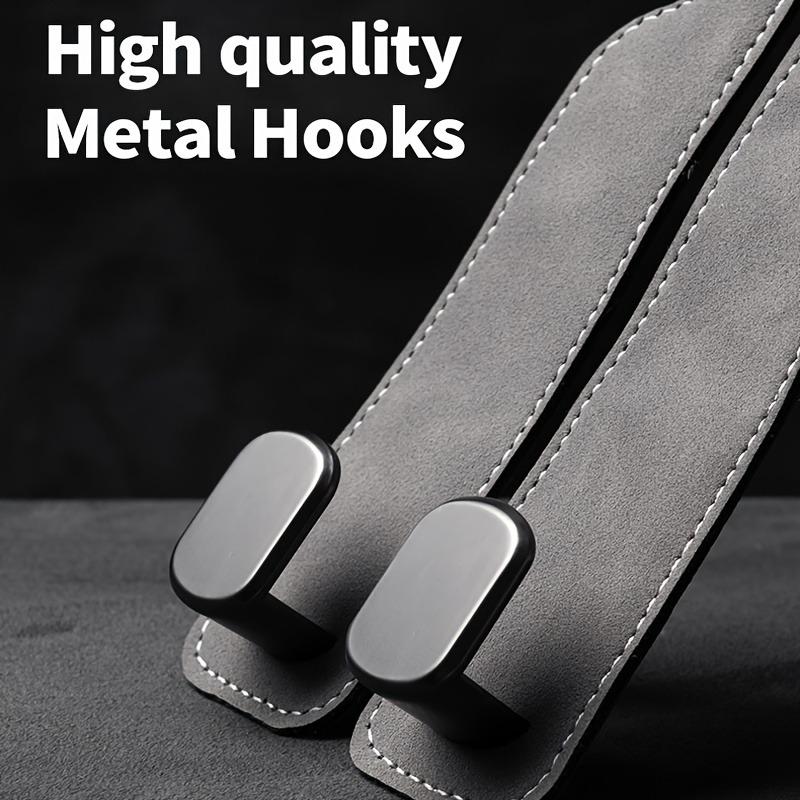 Premium Suede-Wrapped Car Headrest Hook - Foldable Design with ABS Hook for Universal Car Compatibility