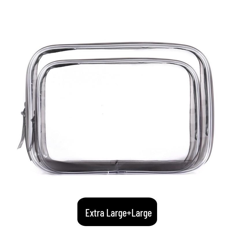 Large Capacity Waterproof Transparent Makeup Bag - Portable Toiletry Organizer for Travel