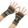 Women Jacquard Gloves Christmas Theme Fingerless Gloves Winter Autumn Handwear