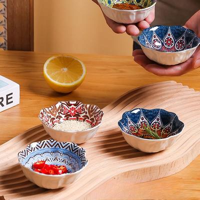 Noodles Fries Sauce Plate Sauce Dipping Bowl Ceramics Dipping Cups Round Sauce Dishes Mini Reusable Seasoning Cups Dipping Cups
