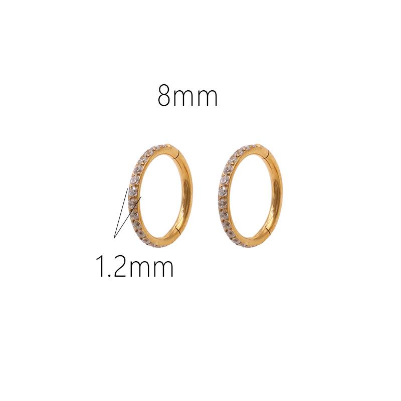 Diamond Simple Temperament Zircon Nose Ring Multi-Size Personalized Men'S And Girls Earrings Piercing Jewelry