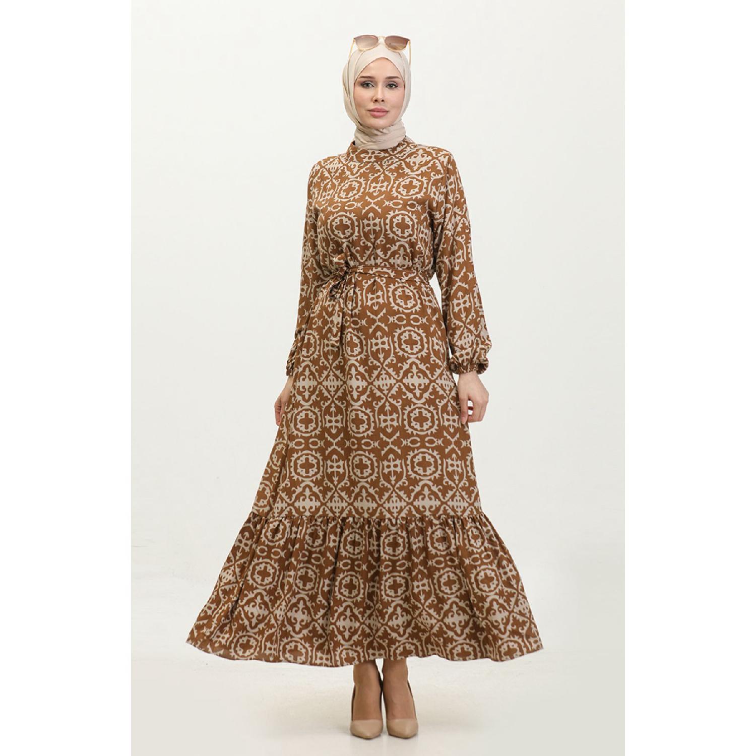 

Viscose Patterned Dress 0362-01 Tan 42-44 византия