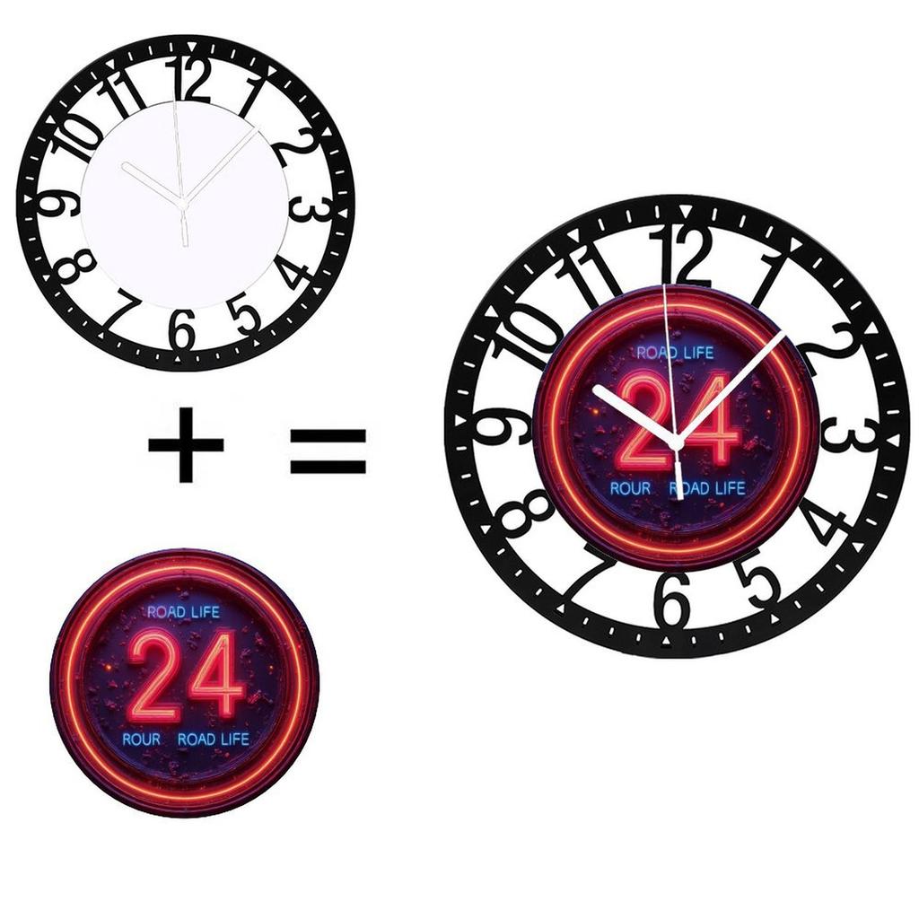 25cm Circular Iron Wall Clock with a Broadcast Tower