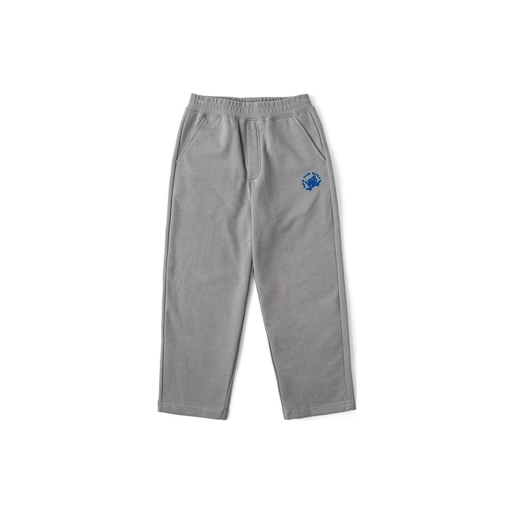 Vans Letter Embroidery Elastic Waist Loose Straight Leg Knit Sports Pants Kids Bottoms Gray VN000KJ6AF1