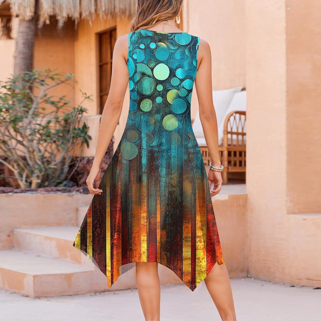 Dámské ležérní šaty na léto Tílkové šaty Volné plážové šaty s kapsami Rozšířené midi letní šaty