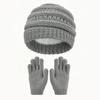 Kinderen Winter Warm Gebreide Set Pompon Muts Sjaal Handschoenen 3-Delige Set Of Enkele Muts Winddicht Oorbescherming Voor Jongens Meisjes Koud Weer Buiten