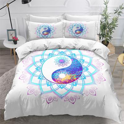 Yin und Yang Druck Bettbezug Set 3D Druck Klatsch für Kinder Jugendliche Erwachsene Bettdeckenbezug King Queen Size Polyester Bettwäsche Set