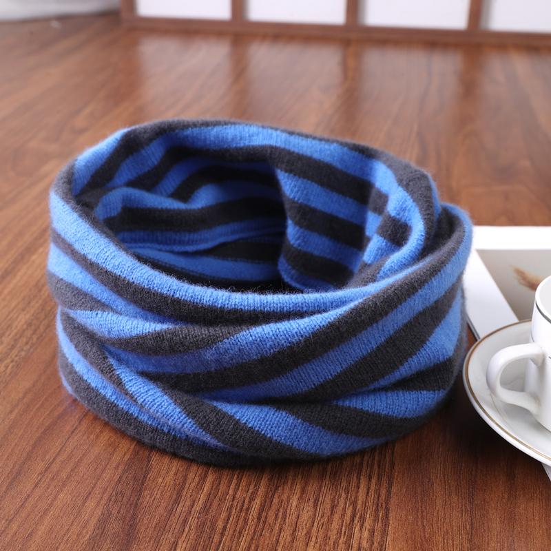 100% Wool Striped Ear Hanging Knitted Neck Coverings Winter Fashionable Warmth Neck Protection Scarf Face Mask Headscarf Hat