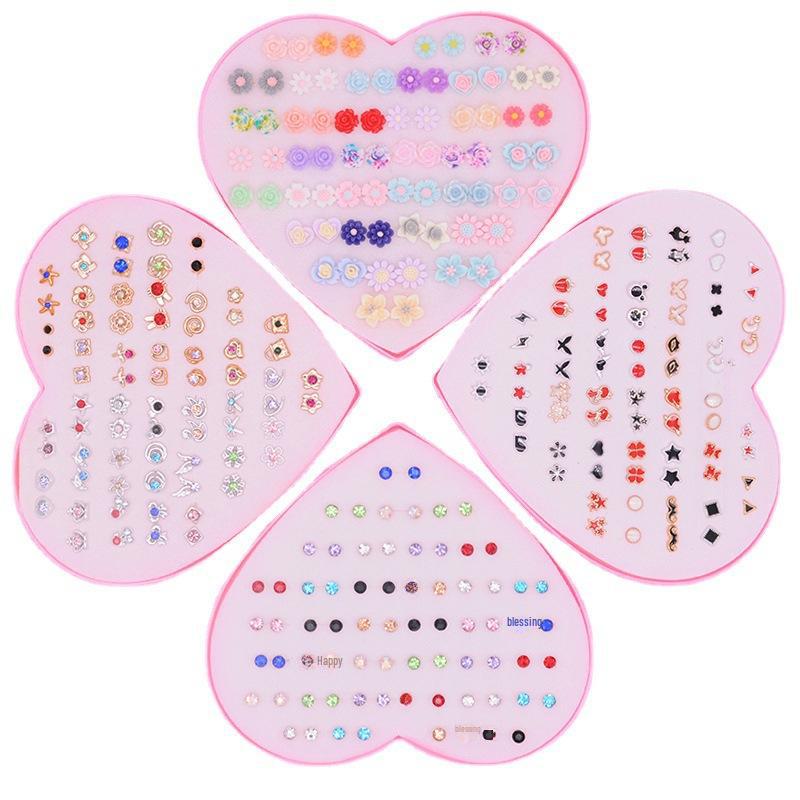 120 Love Earrings for Women: Diamond-Studded Resin and Plastic Jewelry Collection