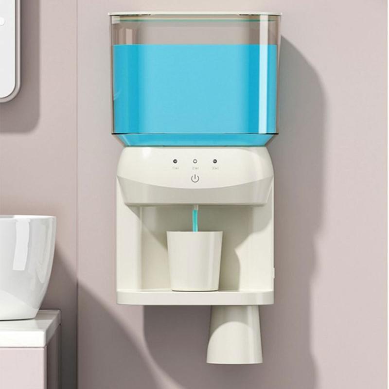 Automatic Mouthwash Dispenser Electric Mouth Rinsing Machine, Wall Hanging 1200mAh Includes Magnetic Cup Holders