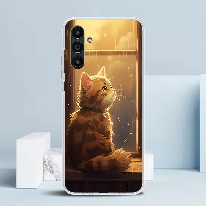 

Anime Cat Rain Animal Phone Case For Samsung Galaxy A17 A37 A57 A16 A15 A14 A13 A56 A55 A54 A53 A36 A35 A34 A33 A26 A25 A24 A23 Samsung A24