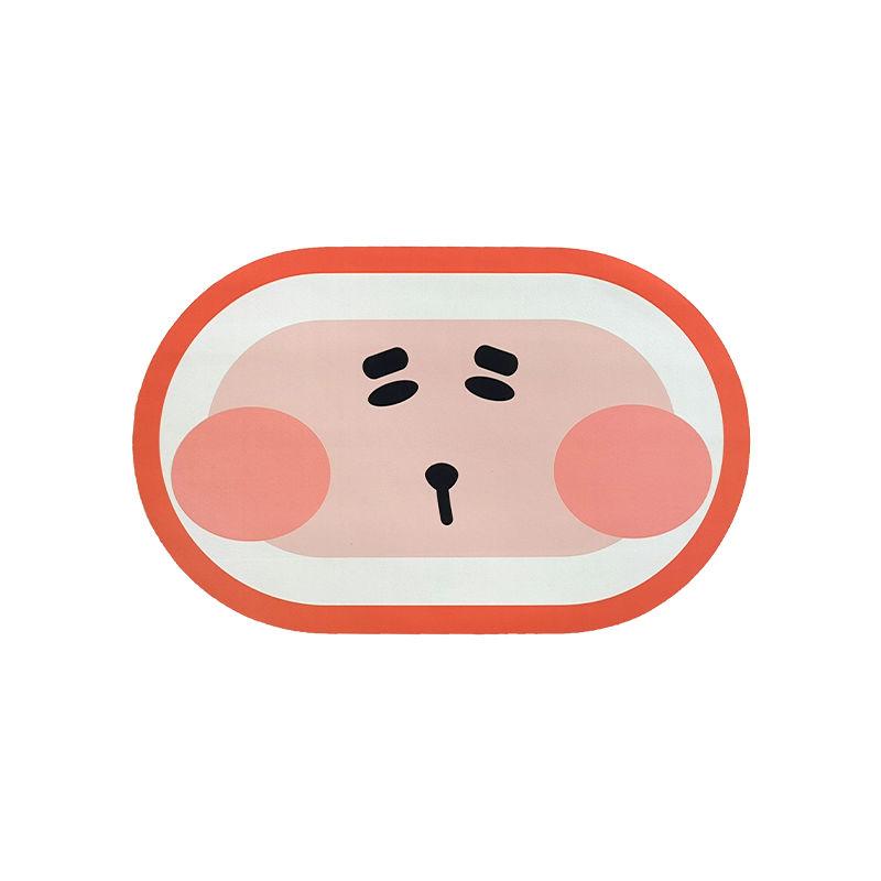 

Diatom mud absorbent floor mat, cute anime expression bathroom mat, bedroom cartoon corridor anti slip door mat 40X60cm 15.7X23.6in
