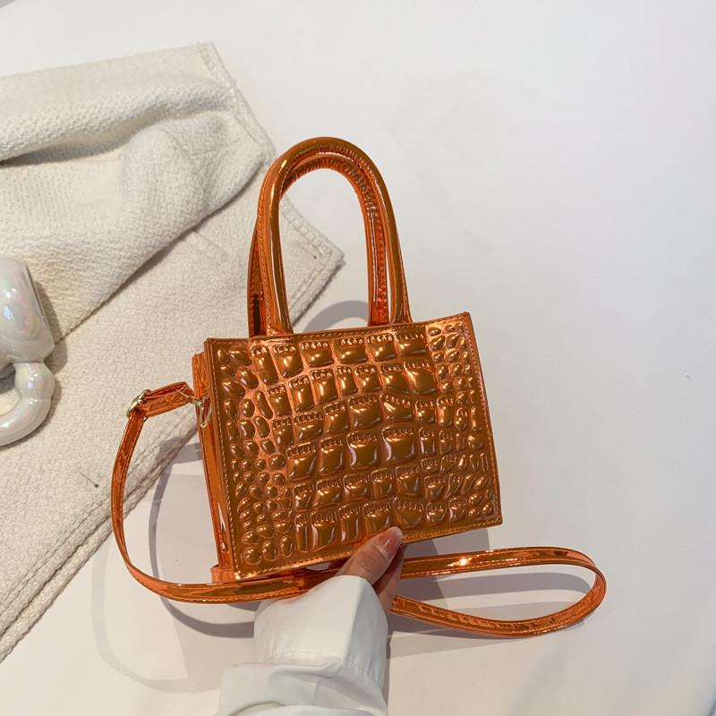 Trendy Retro Pu Handbag Small Square Bag For Fall Fashion With Unique Stitching