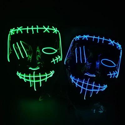 Halloween Glowing Grimace Mask EL Mask Mask Horror Scary Carnival Holiday Party Props