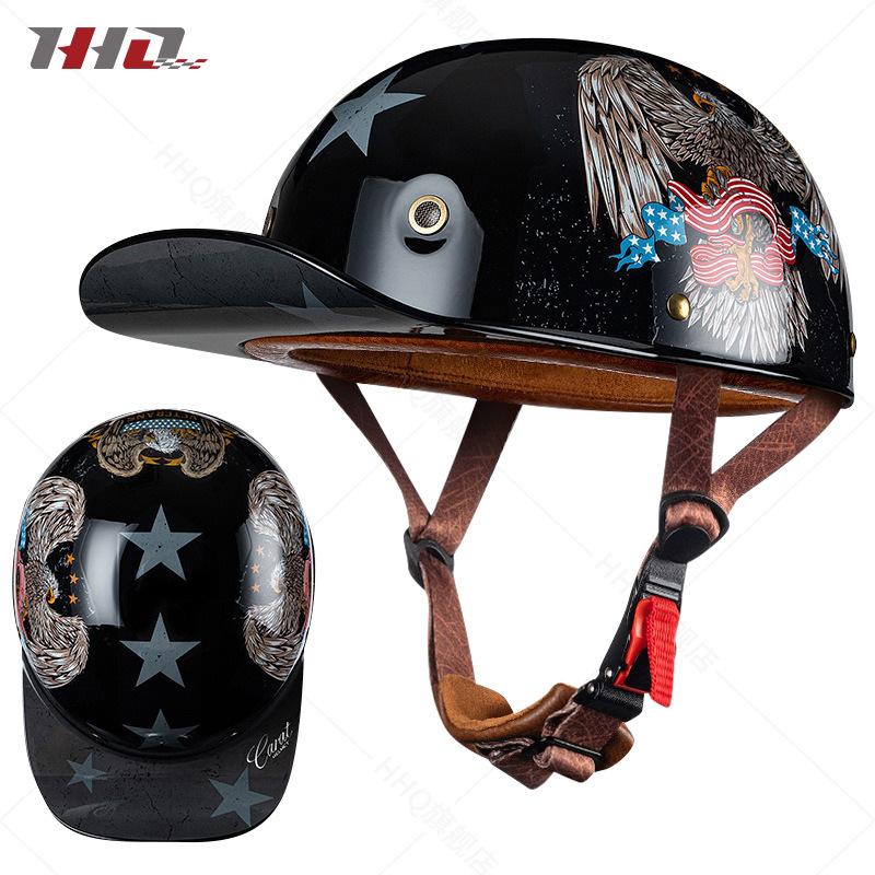 Motorcycle Helmet Half Helmet Summer Men's and Women's Vintage Harley Electric Motor Car Baseball Cap and Helmet