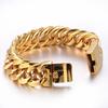 Vintage Cuban Chains Stainless Steel Cuban Chain Jewelry Set for Men's Bracelet and Necklace 18k Gold Plated Curb Cuban