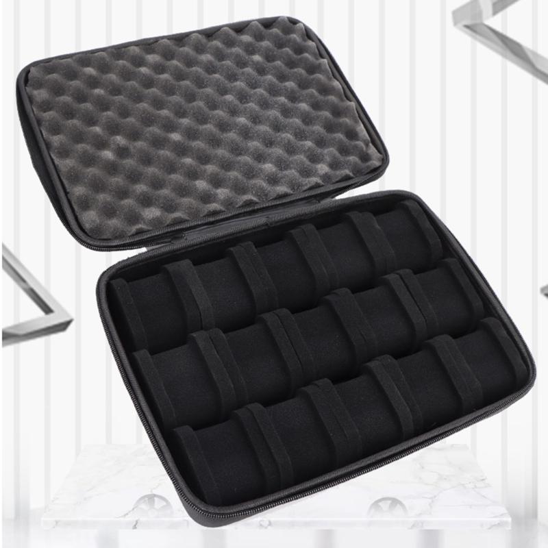 Protective 15 Slot Carrying Case Storage Box for Wristwear Jewelry Watch Small Items Gadget Organizers Everyday Use Trip