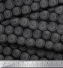 Soimoi Black Japan Crepe Satin Fabric Spiral & Stripe Geometric Fabric Prints By Metre 42 Inch