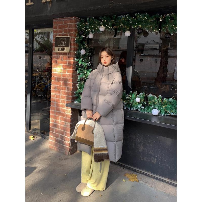 Cloud puff down cotton clothes women's medium and long new thickened winter bread clothes cotton clothes over the knee jacket