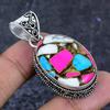 Natural Cotton Candy Gemstone 925 Sterling Silver Jewelry Pendant 1.97" ETC-13853
