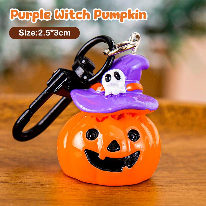1/6Pcs Cartoon Halloween Keychain Cute Pumpkin Ghost Car Keyring Bag Earphone Cover Pendant Decoration Couple Friends Gifts