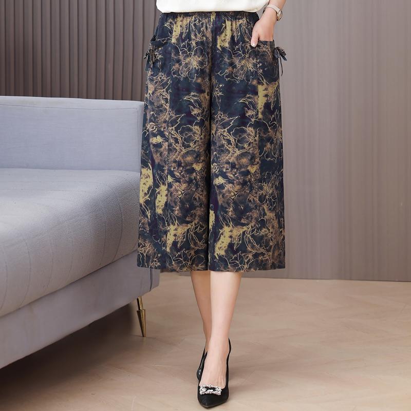 Sommer Weite Hosen Damenkleidung Übergröße Lässig Locker Vintage High Waist Hosen