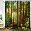 3D Printing Green Forest Waterfall Shower Curtains Waterproof Bathroom Curtain With Hooks Bath Curtain 180*200 Polyester Fabric