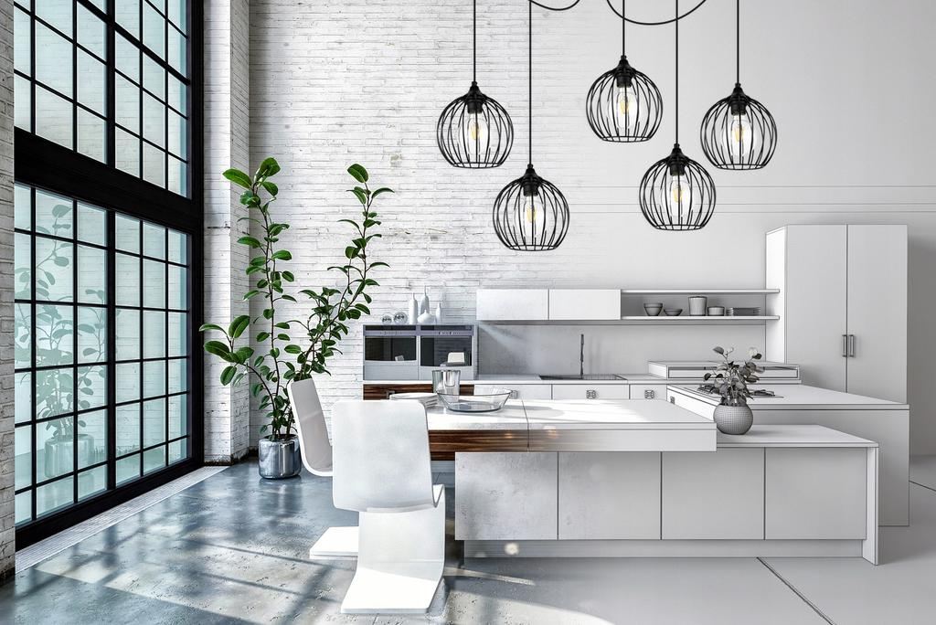 MODERN SPIDER HANGING LAMP, WIRE CEILING