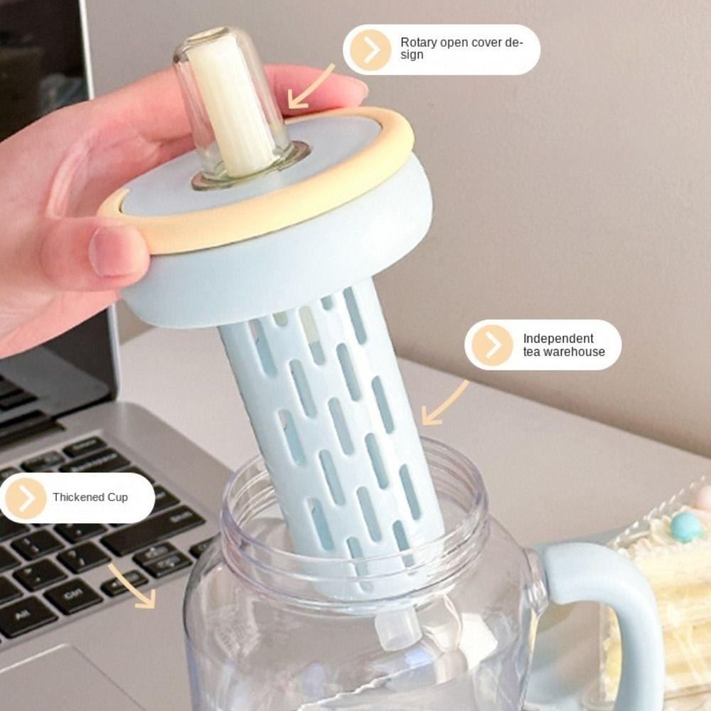 Auslaufsicherer Wasser-Trinkbecher mit Strohhalm Transparente Flasche Kaffeebecher Tragbare Trinkflasche Zuhause