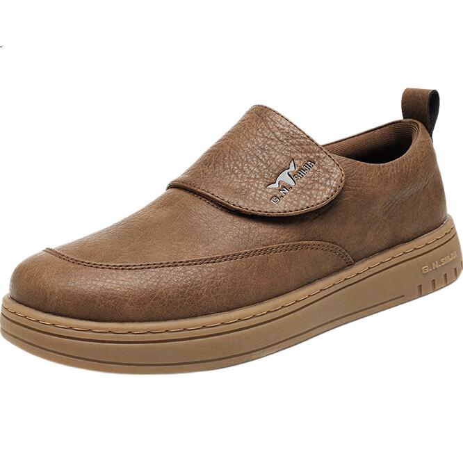 G.N.Shi Jia Men's Autumn Winter New Soft Sole Comfortable Casual Shoes British Retro High-top Leather Outdoor Commuting Shoes