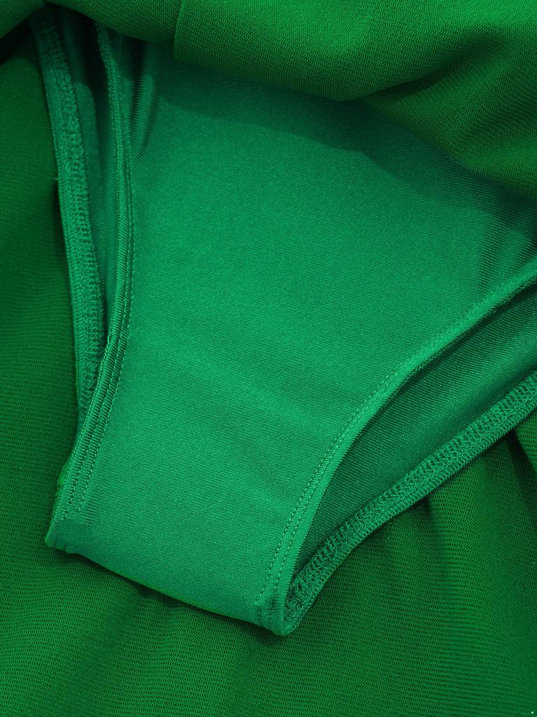 Kids Girls Sparkly Dance Outfit Stand Collar Crop Top Mesh Patchwork Open Back with Skirt