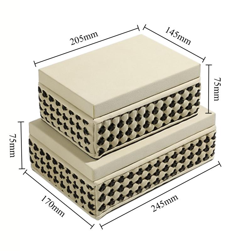 

Woven Pattern Jewelry Box Creative Leather Jewelry Storage Boxes Modern Room Decoration Box Dressing Desktop Organizer Boxes