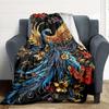 1pc Phoenix Feather Blanket, Lightweight Flannel Throw For Sofa, Bed, Travel, Camping, Livingroom, Office, Couch, Chair