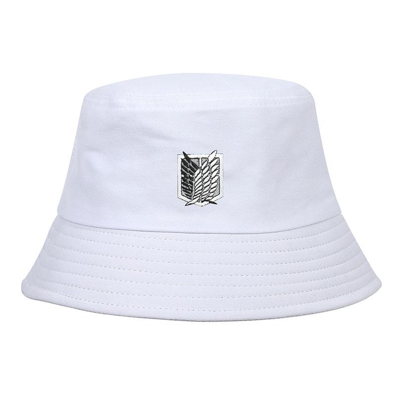 Stylish Attack On Titan Flat Top Basin Hat For Beach And Outdoor Activities, Sun-proof Wide Brim Bucket Hat