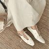 Fashion Spring Metal Rivet Decoration Shallow Mouth Ballet Flats 2025 High Quality Soft Bottom Lacing Flat Shoes Casual Comfy Shoes