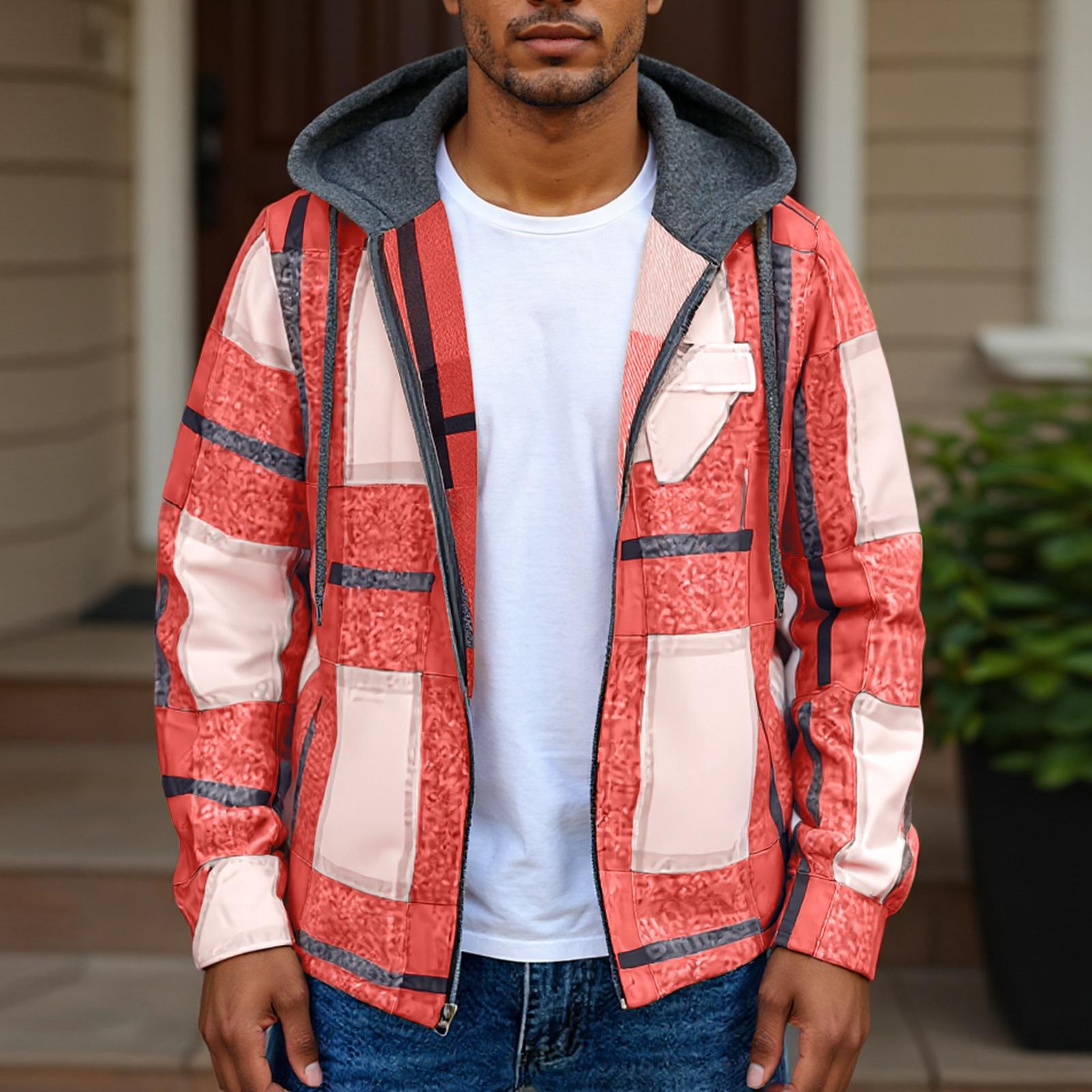 

Мужская спортивная и повседневная свободная куртка на молнии XXL красный