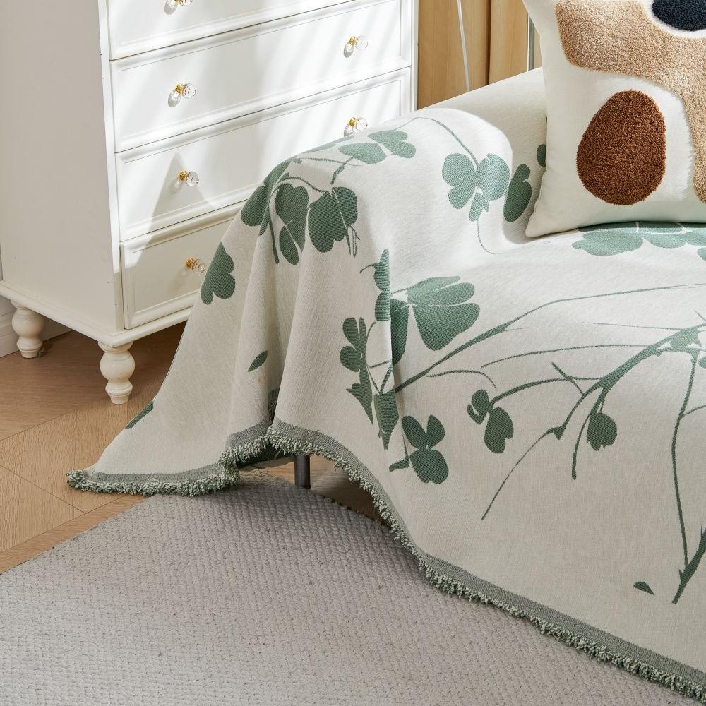 Fish Print Blanket Single Four Season Chenille Sofa Cover Dust Anti-cat Scratch Protection Cover Sofa Leaf Blanket Mat