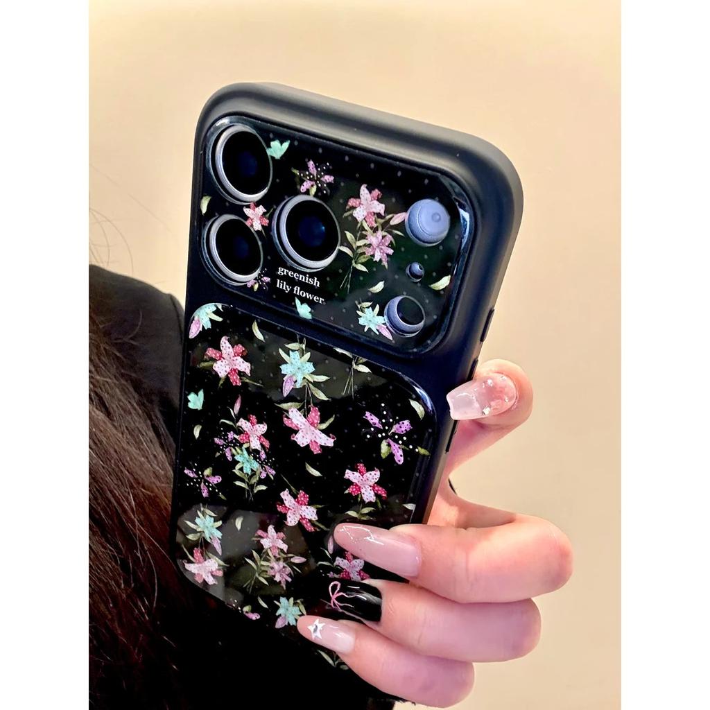 ins niche color flower blue light suitable for Apple 11Promax large window mobile phone case IP11/11 advanced 11