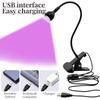 LED UV Light for Drying Gel Nail Polish Clip-On Flexible Desk Mini USB Nail Lamp Portable DIY Nail Dryer Manicure Salon Tools