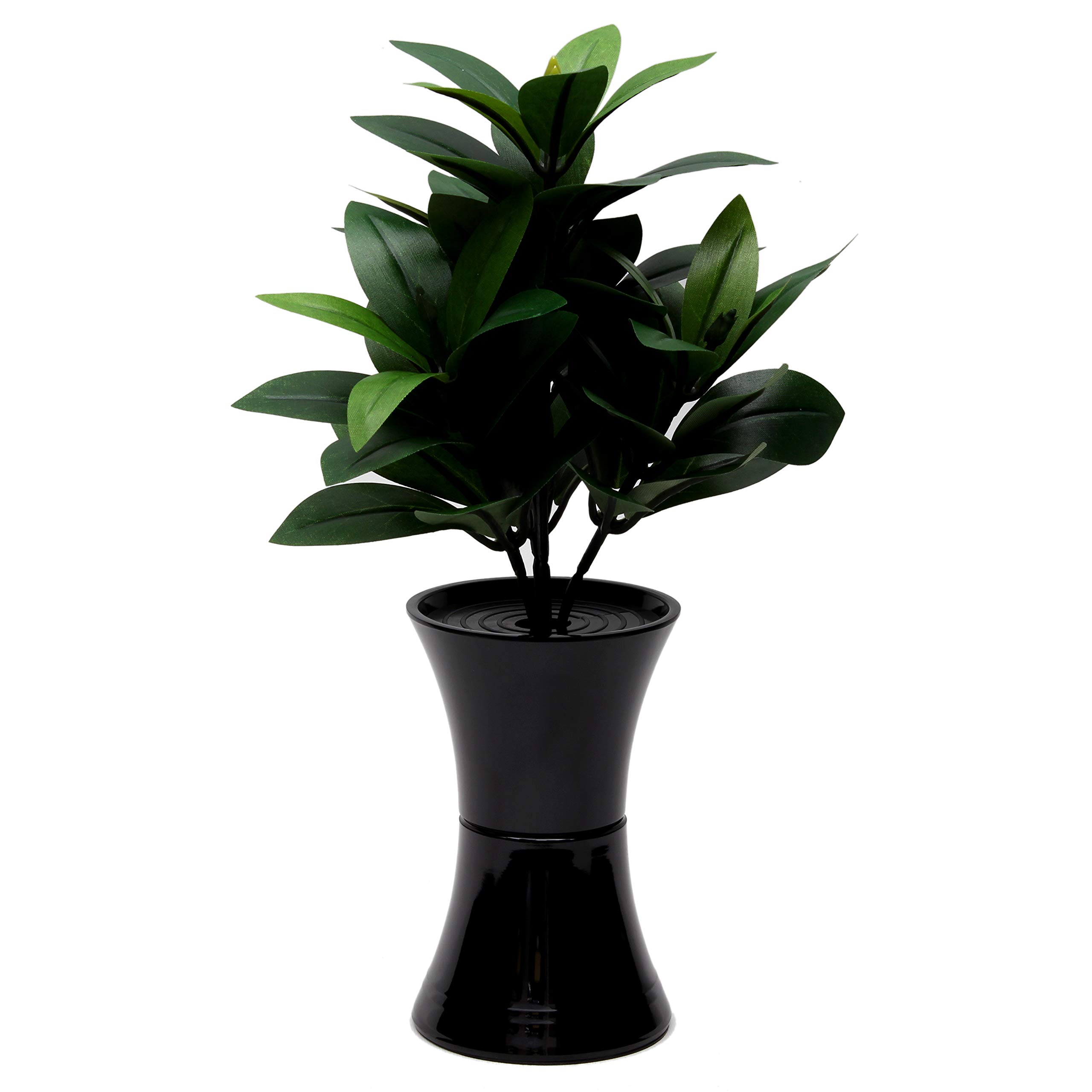 Soka Gakkai Artificial Flower Vase (Black) - Shikimi (Japanese Star Anise) - Approx. 29cm Tall - Perfect for Compact and Mini Buddhist Altars