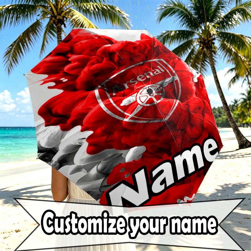 Custom Name Personalized football team Print Umbrella, Auto Open Close, 8‑Rib Sturdy Frame, Commute Camping Hiking Use, Birthday Gift
