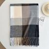 New Korean version Japanese imitation cashmere retro plaid scarf men's and women's atmosphere fringed shawl warm scarf