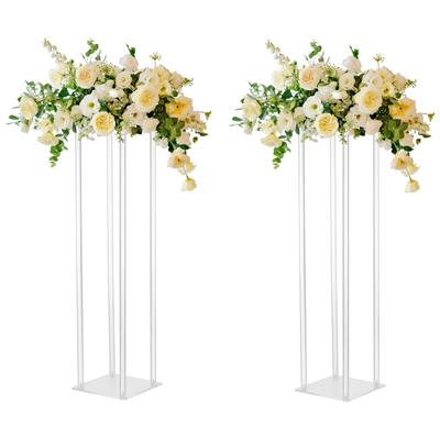 Wedding Acrylic Road  Flower Stand Cylinder Vase Flower Arrangement Wedding Decoration