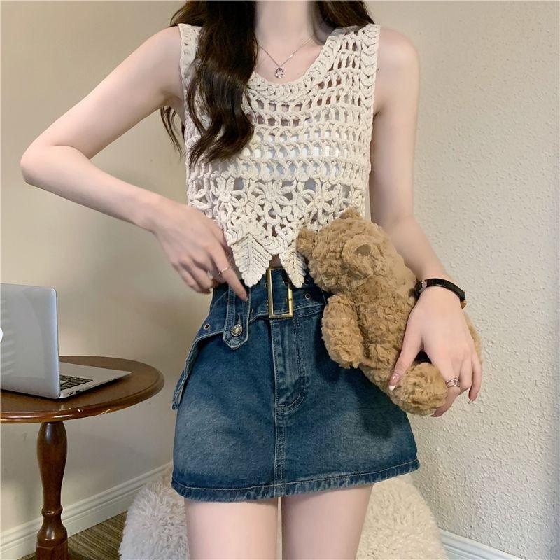 Classic Versatile Youthful Vintage Super Short Skirt High Waist Bustier Skirt Package Hip Skirt Pants Skirt Ladies Summer Fashion Denim Short Skirt