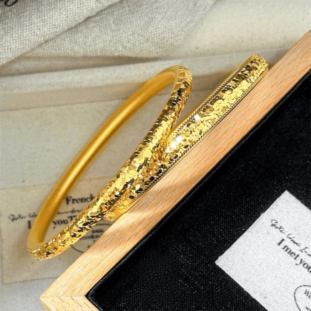 Holographic Ice Breaker Gold Bracelets Elegant Shiny Cuff Jewelry Starry Golden Bangles  Wedding