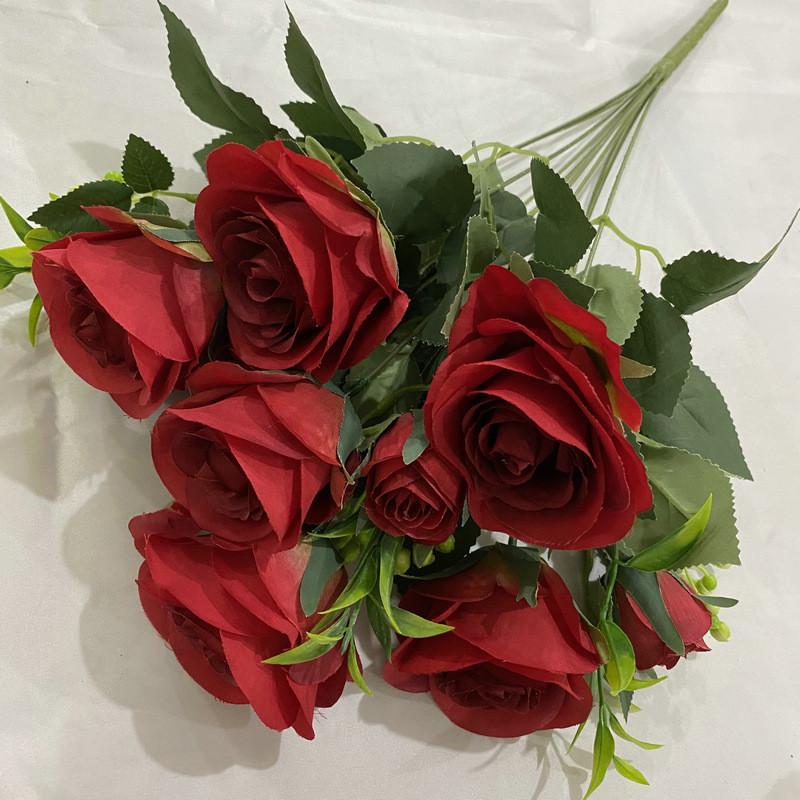 Romantic Rose Bouquet Fake Flowers For Wedding Decor With Real Touch Feelings
