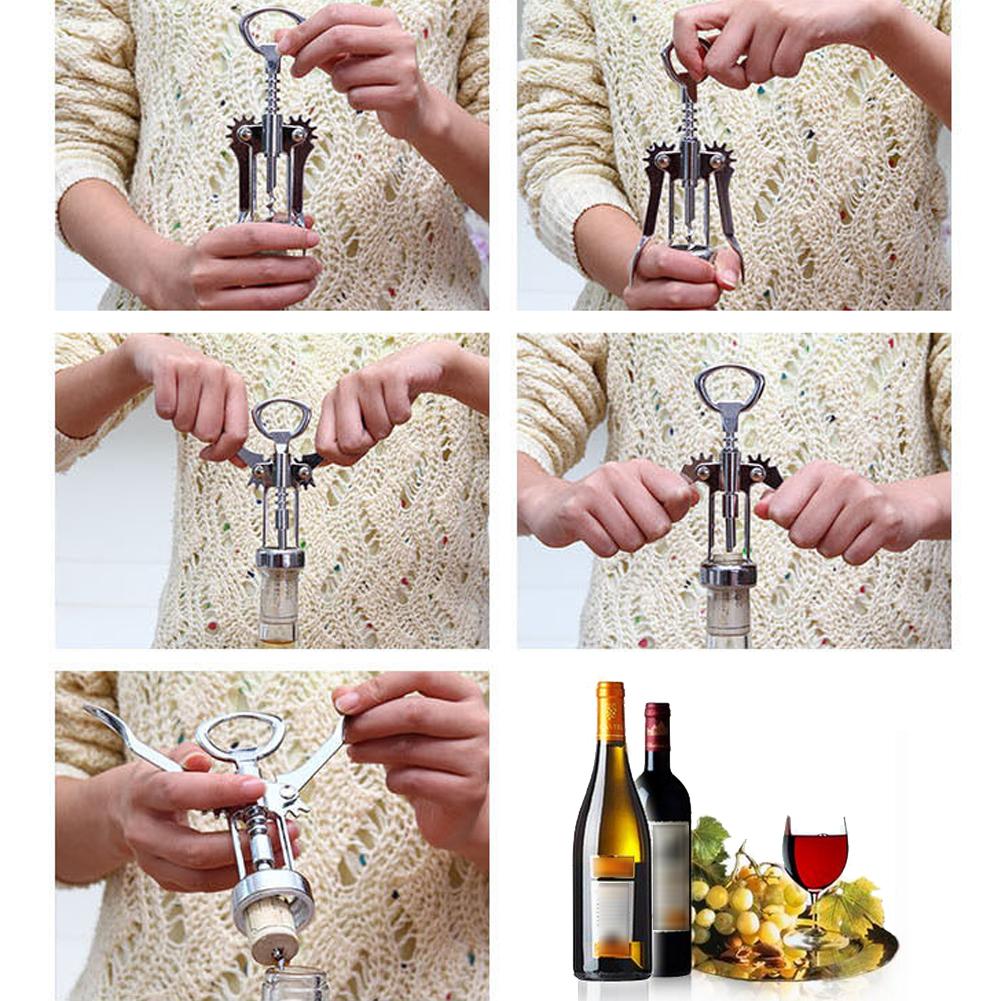Stainless Steel Modern Wine Bottle Opener Multifunctional Wine Cork Remover Manual Kitchenware Bar Tools for Restaurant Chateau